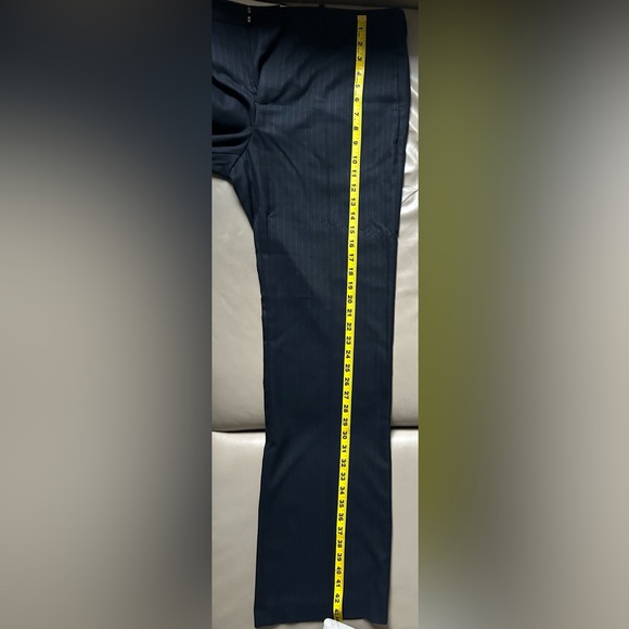 Zara PINSTRIPE SLIM FIT PANTS NAVY BLUE - Picture 4 of 8